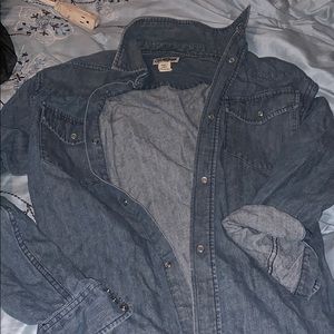 Denim jean button oversized shirt